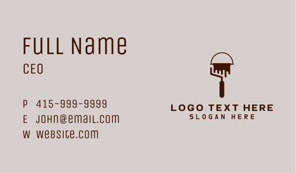 Paint Roller Bucket Business Card Design Image Preview
