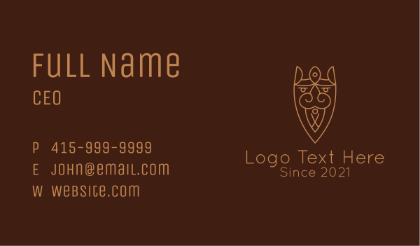 Minimalist Viking Mustache  Business Card Design Image Preview