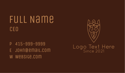 Minimalist Viking Mustache  Business Card Image Preview