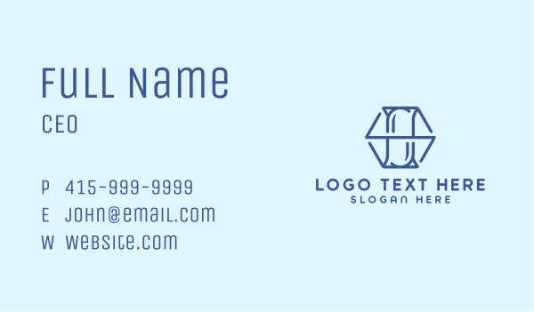 Blue Hexagon Drugstore Business Card Design Image Preview