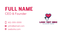Heart Physician Stethoscope Business Card Preview