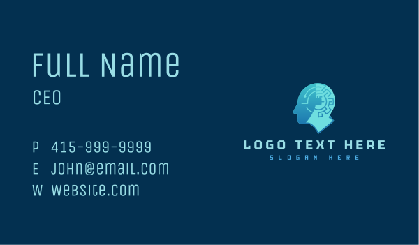 Human Head Circuitry Business Card Design Image Preview