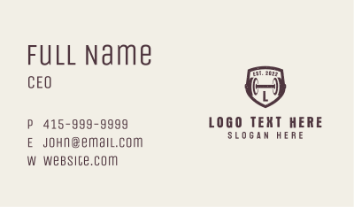 Dumbbell Shield Letter Business Card Image Preview
