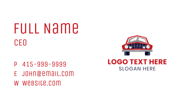 Classic Muscle Car Business Card Design Image Preview