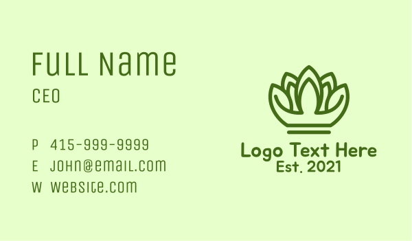 Green Plant Crown  Business Card Design Image Preview