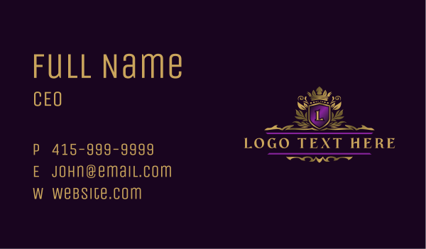 Shield Crown Crest Business Card Design Image Preview