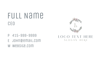 Floral Wreath Letter Business Card Image Preview