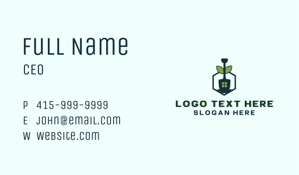 Organic Shovel Landscaping Business Card Design Image Preview