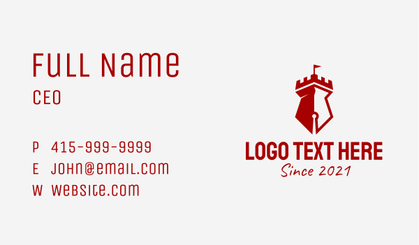 Red Pen Fortress  Business Card Design Image Preview