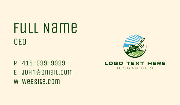 Lawn Grass Mower Business Card Design Image Preview