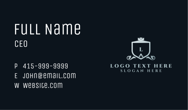 Royalty Crown Shield Business Card Design Image Preview