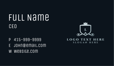 Royalty Crown Shield Business Card Image Preview