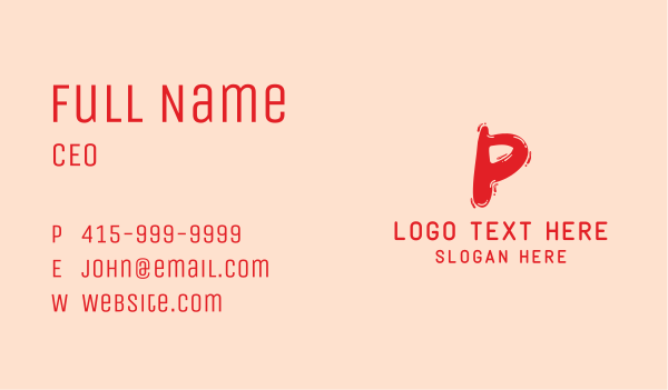 Liquid Soda Letter P Business Card Design Image Preview