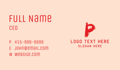 Liquid Soda Letter P Business Card Image Preview