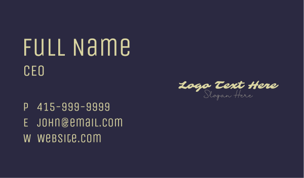 Script Generic Wordmark Business Card Design Image Preview