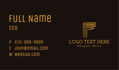 Generic Gold Letter F Business Card Image Preview