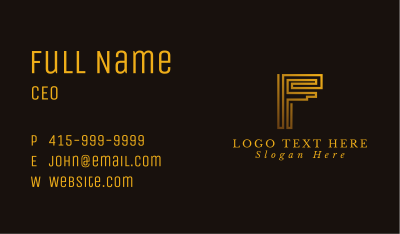 Generic Gold Letter F Business Card