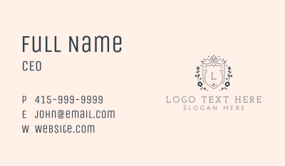 Crown Shield Flower Lettermark Business Card Image Preview