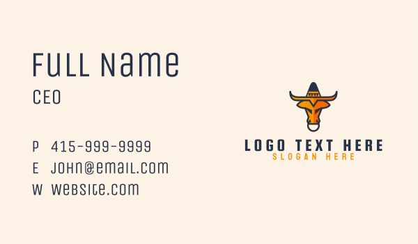 Mexican Bull Mascot Business Card Design Image Preview