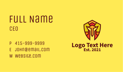 Multicolor Gladiator Helmet  Business Card Image Preview