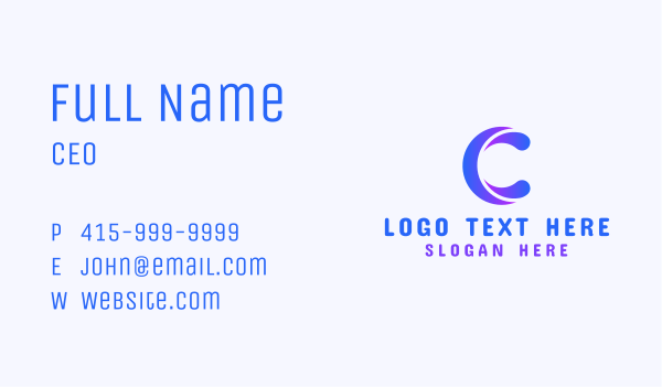 Blue Violet Letter C Business Card Design Image Preview