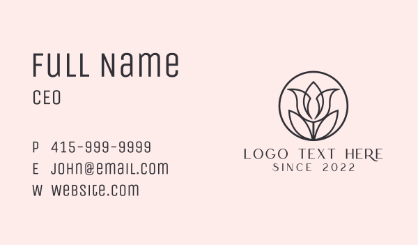 Tulip Flower Aesthetician Business Card Design Image Preview