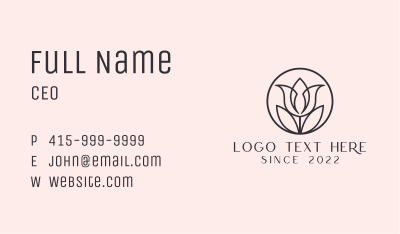 Tulip Flower Aesthetician Business Card Image Preview