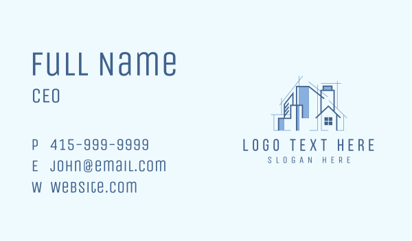 Blue Architecture Building Business Card Design Image Preview