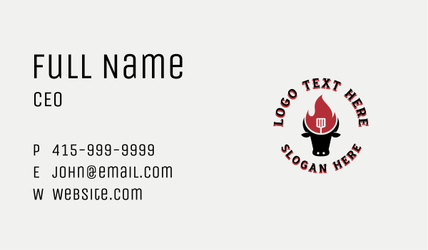 Beef Flame Barbecue Business Card Design Image Preview