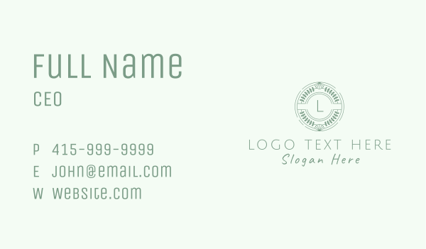 Natural Garden Badge Letter Business Card Design Image Preview