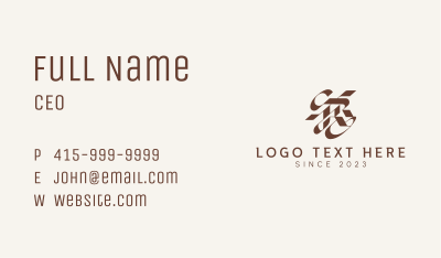 Calligraphy Letter R Business Card Image Preview