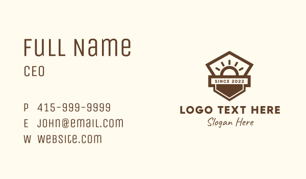 Sun Camping Badge Business Card Design Image Preview