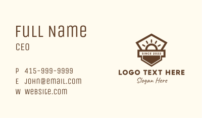 Sun Camping Badge Business Card Image Preview