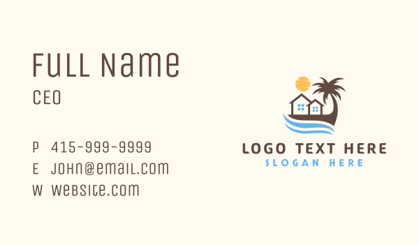 Summer Island Coast Business Card Design Image Preview