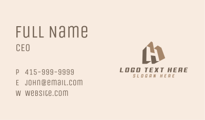 Construction Builder Letter H Business Card Image Preview