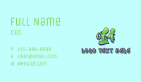 Green Graffiti Art Letter M Business Card Image Preview