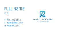 Blue Futuristic R Outline Business Card Image Preview