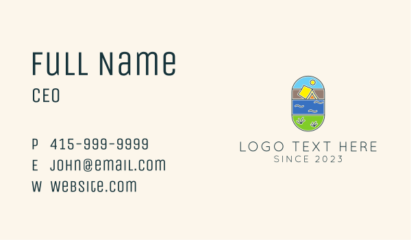 Nature Summer Tent Business Card Design Image Preview