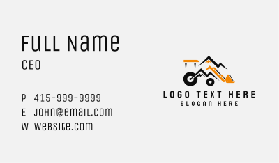 Excavator Contractor Mountain  Business Card Image Preview