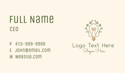 Leaf Vine Light Bulb Business Card Image Preview