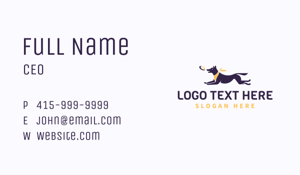 Frisbee Fetch Dog Play Business Card Design Image Preview