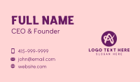 Purple Feminine Letter A Business Card Image Preview