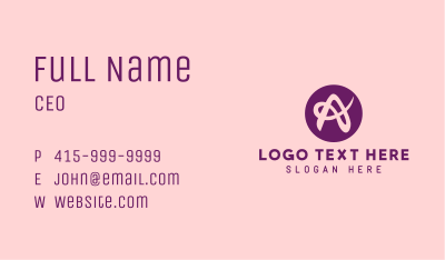 Purple Feminine Letter A Business Card Image Preview