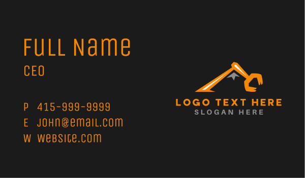 Excavator Claw Mountain Business Card Design Image Preview