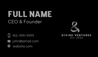 Stylish Monochrome Ampersand Lettering Business Card Image Preview