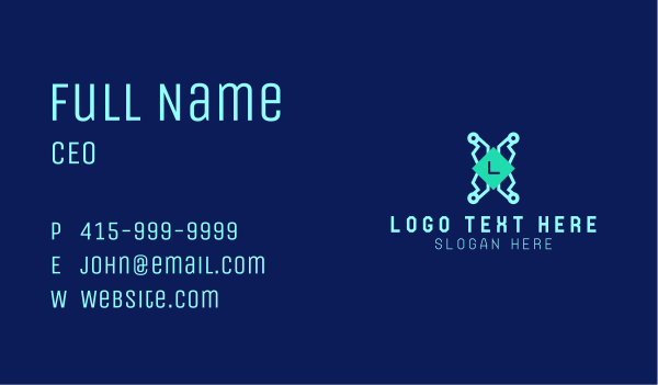 Tech Lettermark Business Card Design Image Preview