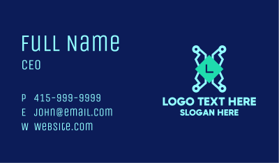 Tech Lettermark Business Card