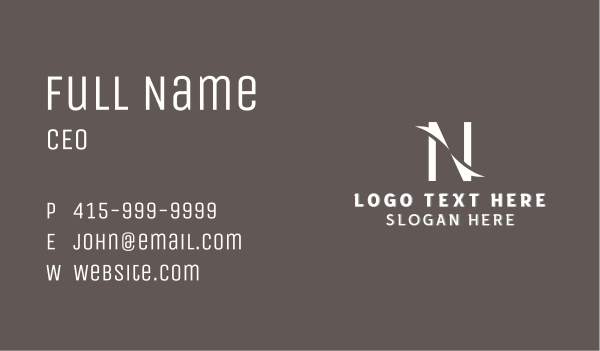 Generic Stylish Company Letter N Business Card Design Image Preview