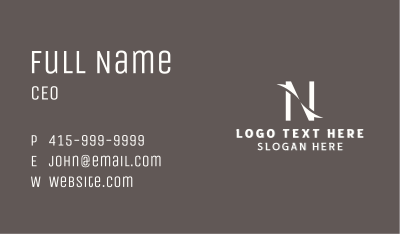 Generic Stylish Company Letter N Business Card Image Preview