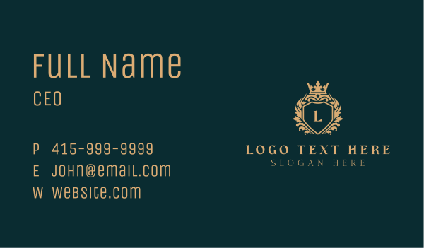 Shield Crown Lettermark Business Card Design Image Preview